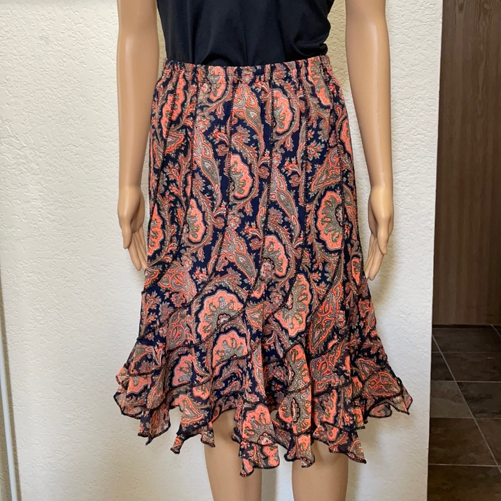 Mix Nouveau Navy/Orange Paisley Skirt